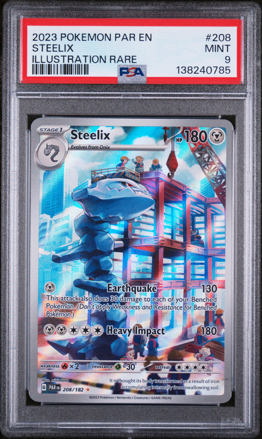 2023 POKEMON PAR EN STEELIX ILLUSTRATION RARE #208 PSA 9