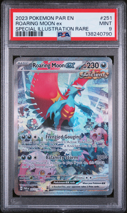 2023 POKEMON PAR EN ROARING MOON EX SPECIAL ILLUSTRATION RARE #251 PSA 9