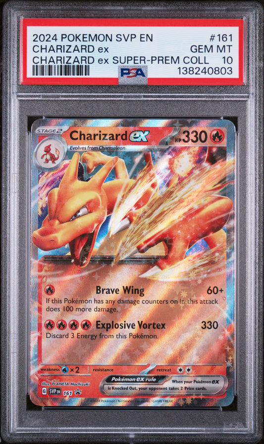 2024 POKEMON SVP EN CHARIZARD EX BLACK STAR PROMO SUPER PREMIUM COLLECTION #161 PSA 10