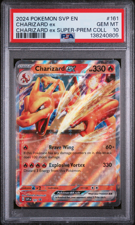 2024 POKEMON SVP EN CHARIZARD EX BLACK STAR PROMO SUPER PREMIUM COLLECTION #161 PSA 10