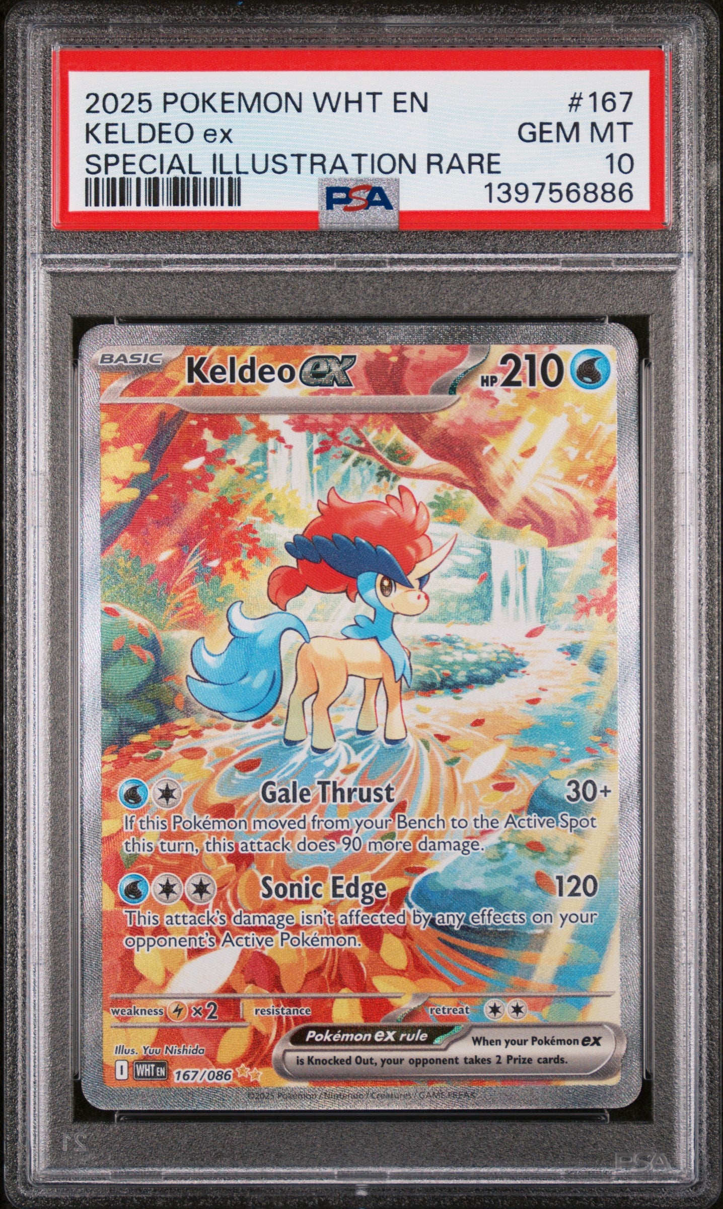 2025 POKEMON WHT EN KELDEO EX SPECIAL ILLUSTRATION RARE #167 PSA 10
