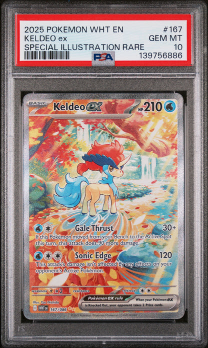 2025 POKEMON WHT EN KELDEO EX SPECIAL ILLUSTRATION RARE #167 PSA 10