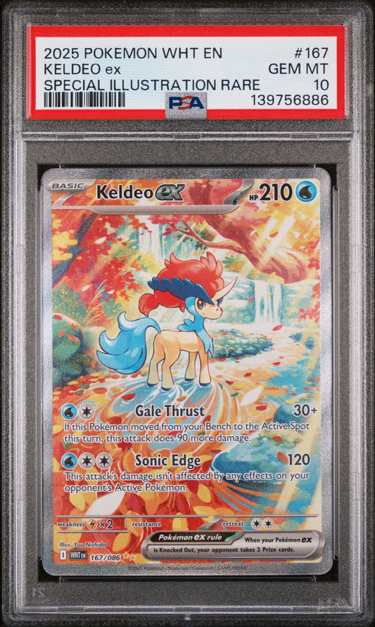 2025 POKEMON WHT EN KELDEO EX SPECIAL ILLUSTRATION RARE #167 PSA 10