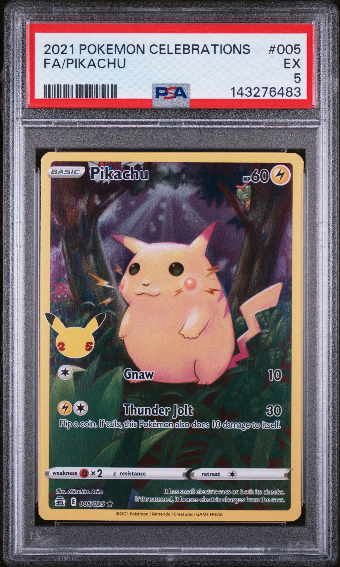 2021 POKEMON CELEBRATIONS #005 FA PIKACHU PSA 5