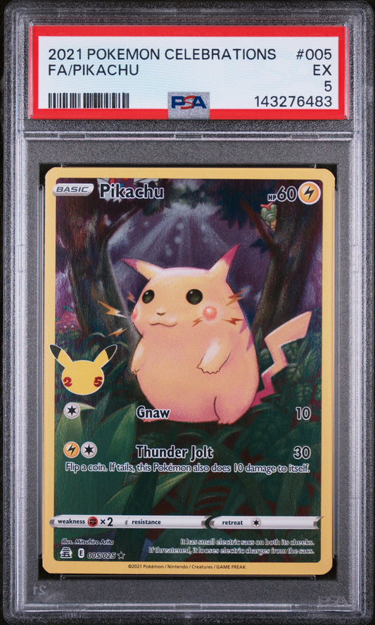 2021 POKEMON CELEBRATIONS #005 FA PIKACHU PSA 5