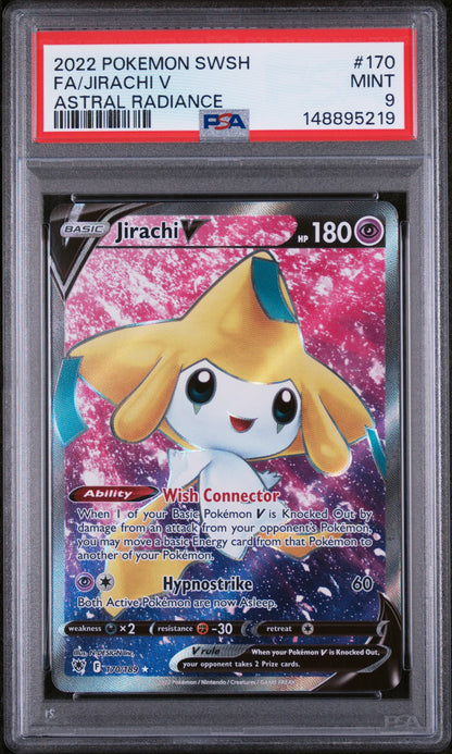 2022 POKEMON SWSH FULL ART JIRACHI V ASTRAL RADIANCE #170 PSA 9