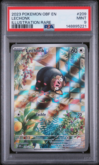 2023 POKEMON OBF EN LECHONK ILLUSTRATION RARE #209 PSA 9