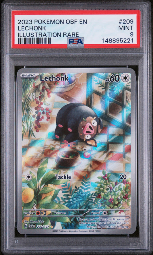 2023 POKEMON OBF EN LECHONK ILLUSTRATION RARE #209 PSA 9