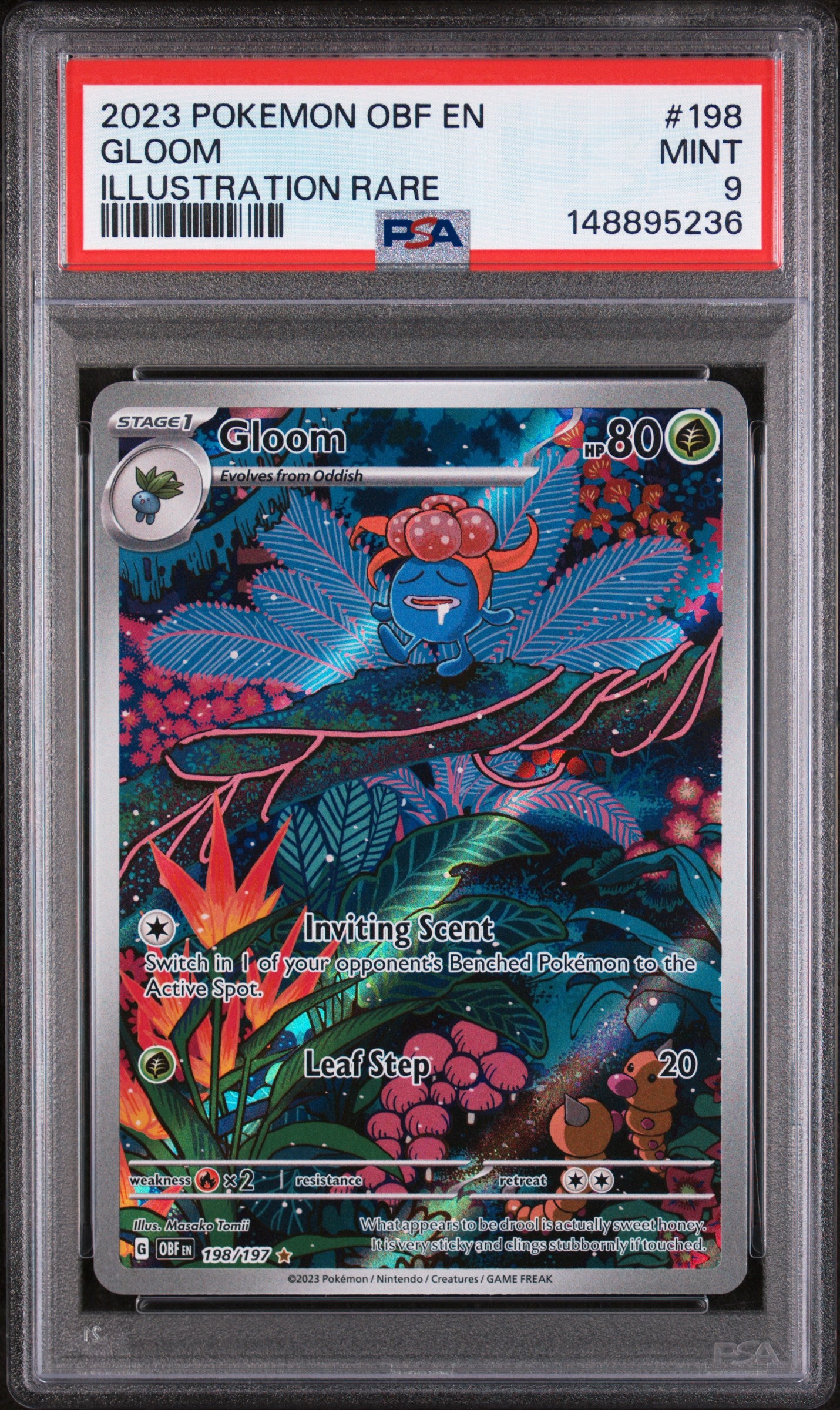 2023 POKEMON OBF EN GLOOM ILLUSTRATION RARE #198 PSA 9