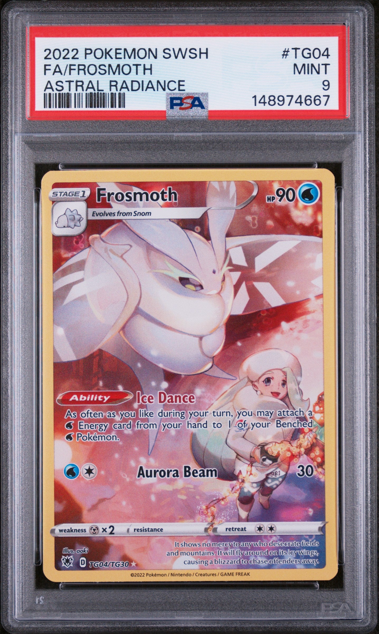 2022 POKEMON SWSH FULL ART FROSMOTH ASTRAL RADIANCE #TG04 PSA 9