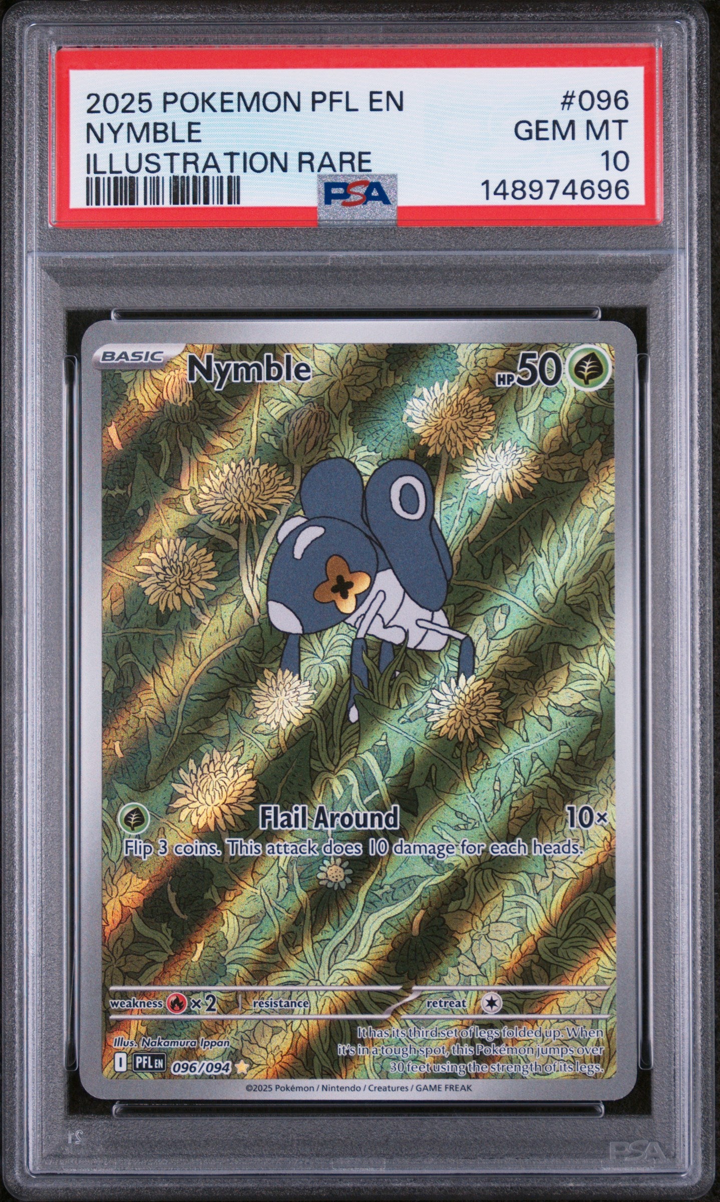 2025 POKEMON PFL EN NYMBLE ILLUSTRATION RARE #096 PSA 10