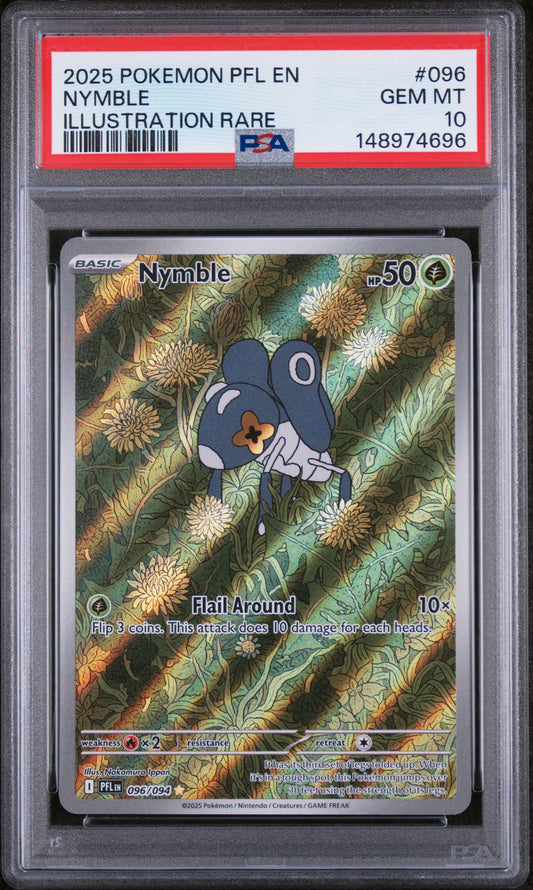 2025 POKEMON PFL EN NYMBLE ILLUSTRATION RARE #096 PSA 10
