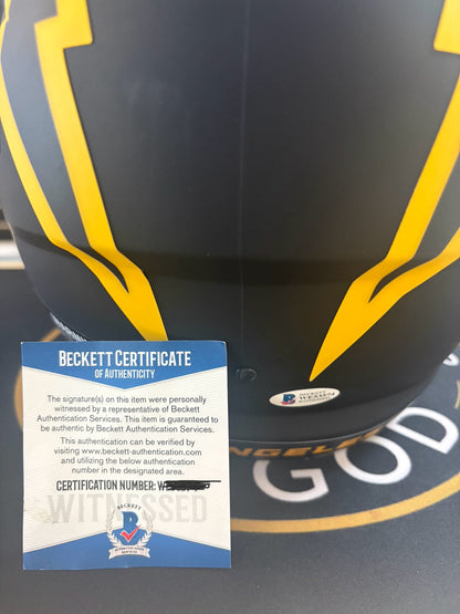 Justin Herbert Full Sized Riddell Replica Signed Helmet