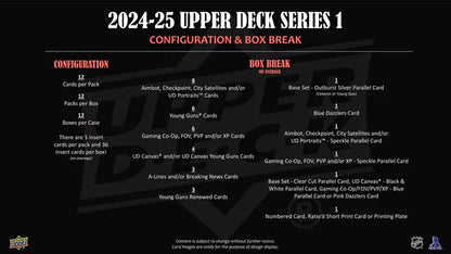 2024-25 Upper Deck Series 1 Hockey Hobby Box