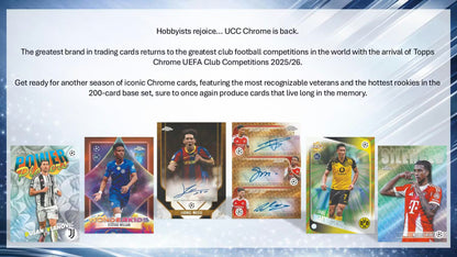 2025/26 Topps Chrome UEFA Club Competitions Soccer Value Box