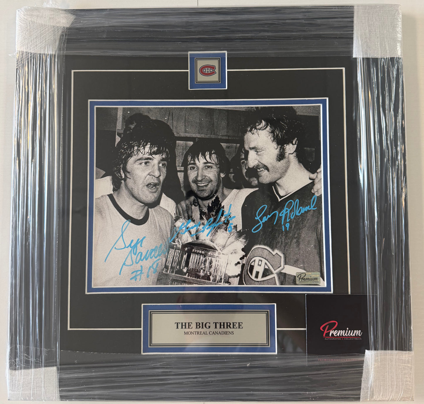 Larry Robinson Guy Lapointe & Serge Savard "The Big Three" Signed Frame Premium COA