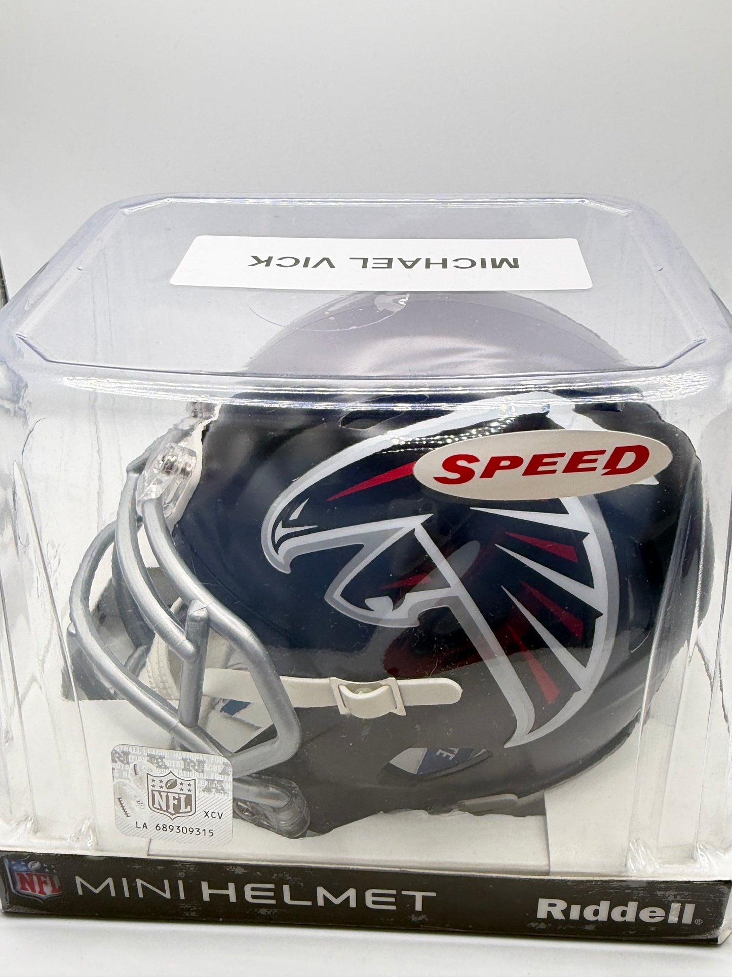 Michael Vick Signed Mini Riddell Helmet (Speed) Beckett COA