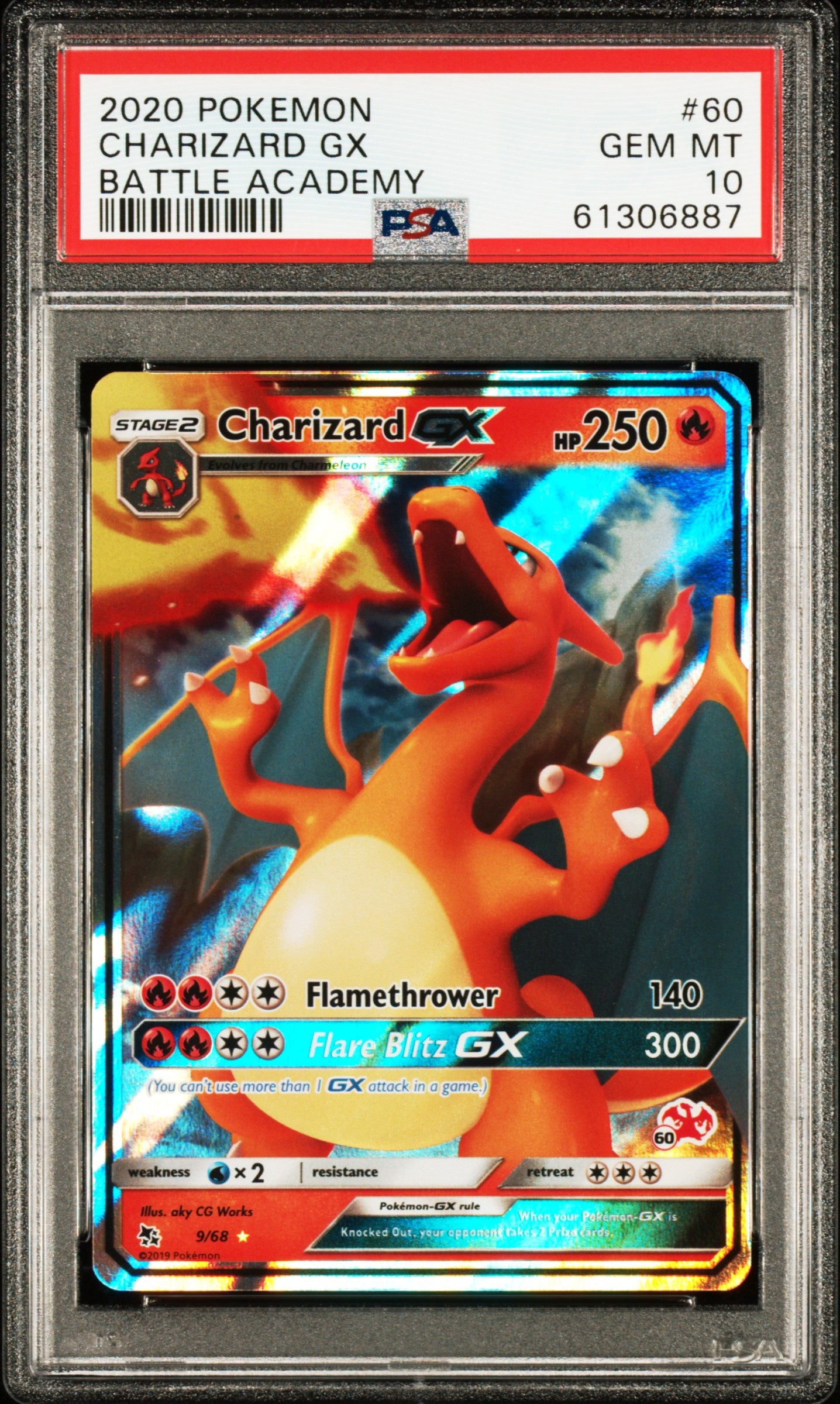 2020 POKEMON BATTLE ACADEMY #60 CHARIZARD GX BATTLE ACADEMY PSA 10