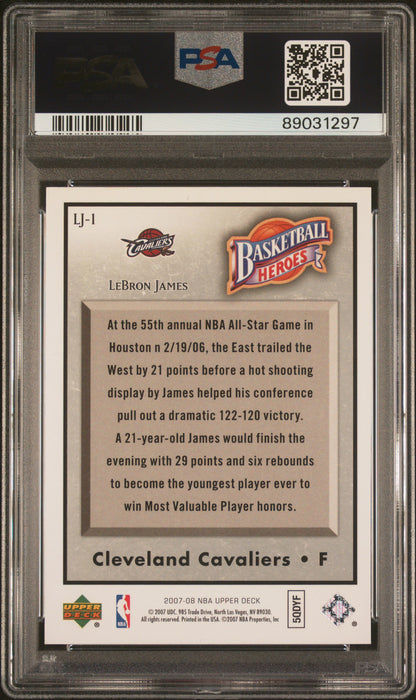 2007 UPPER DECK NBA HEROES LEBRON JAMES #LJ-1 PSA 9