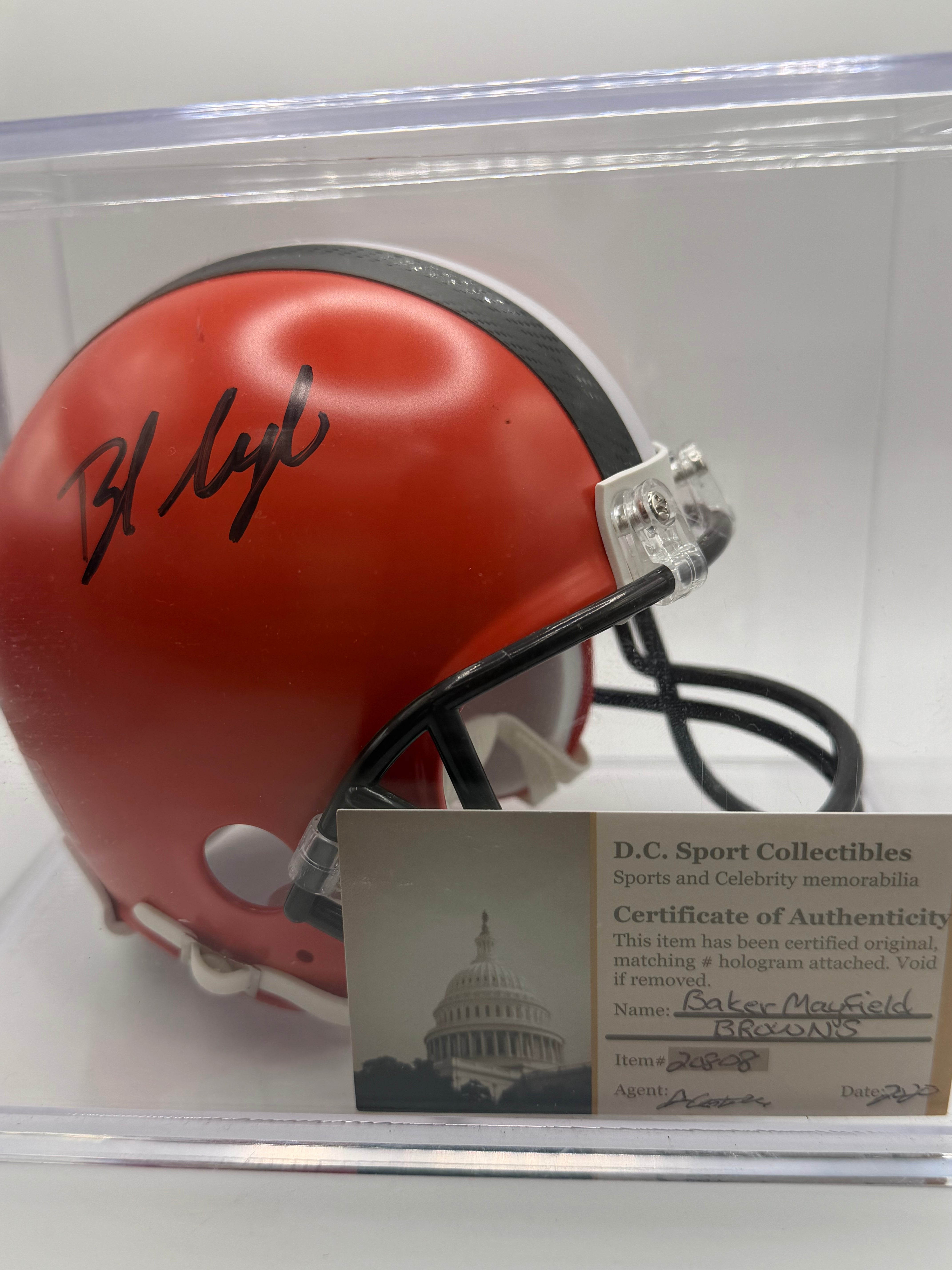 Baker Mayfield Signed Mini Helmet w/ Case