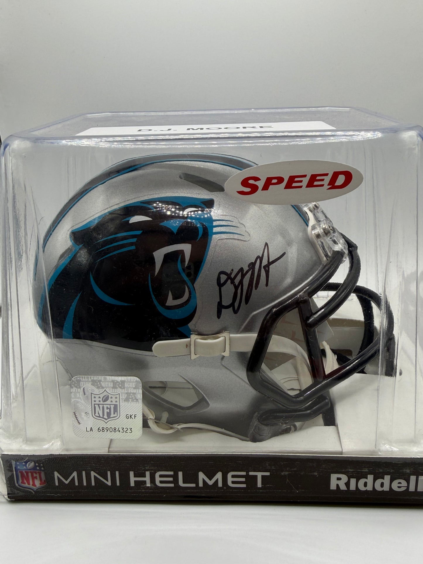 DJ Moore Signed Mini Riddell Helmet (Speed) Beckett COA