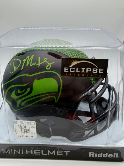 DK Metcalf Signed Mini Riddell Helmet (Eclipse Alternate) Beckett COA