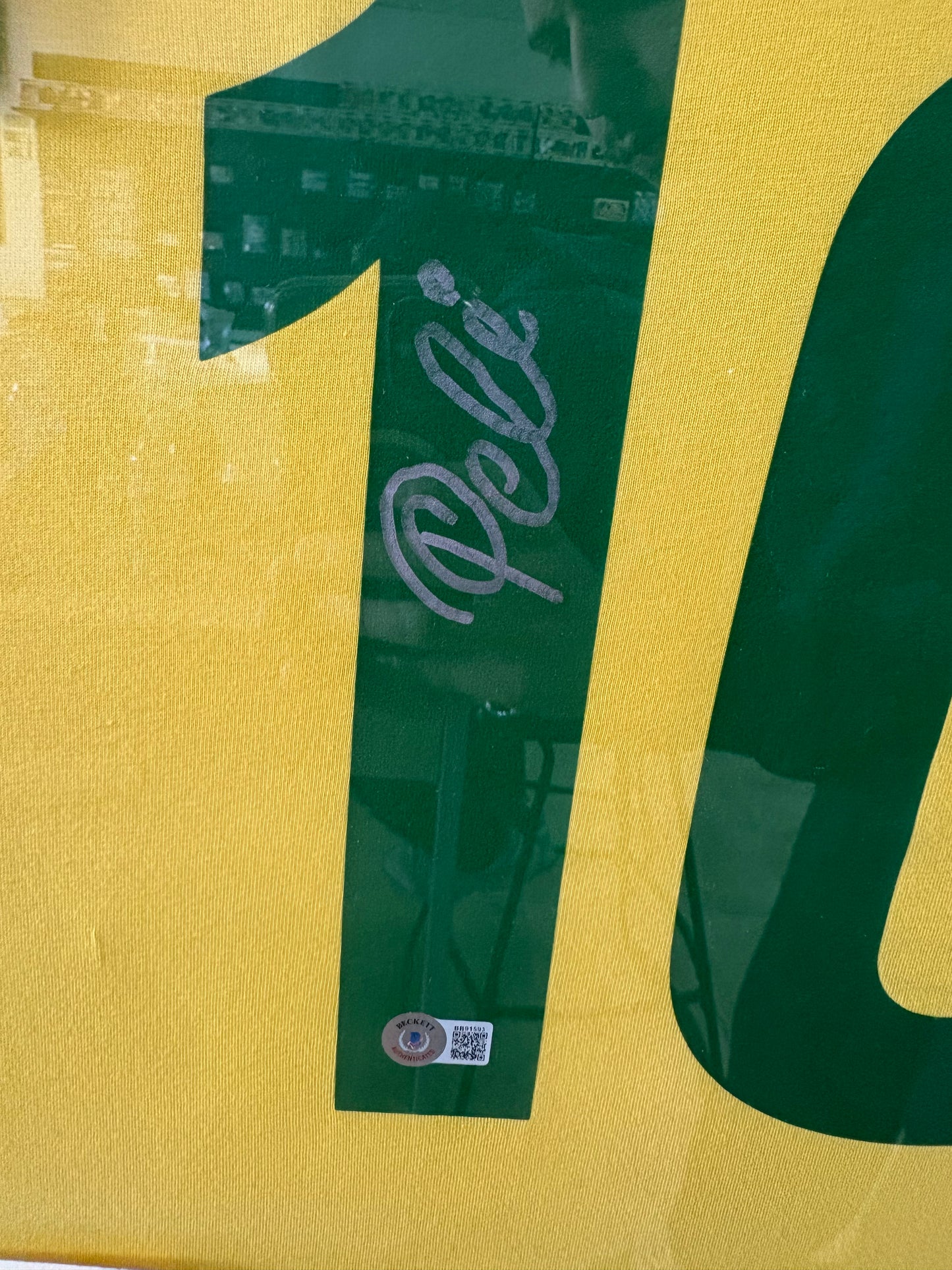 Pele Signed Autographed Framed Brazil Soccer Jersey Beckett COA