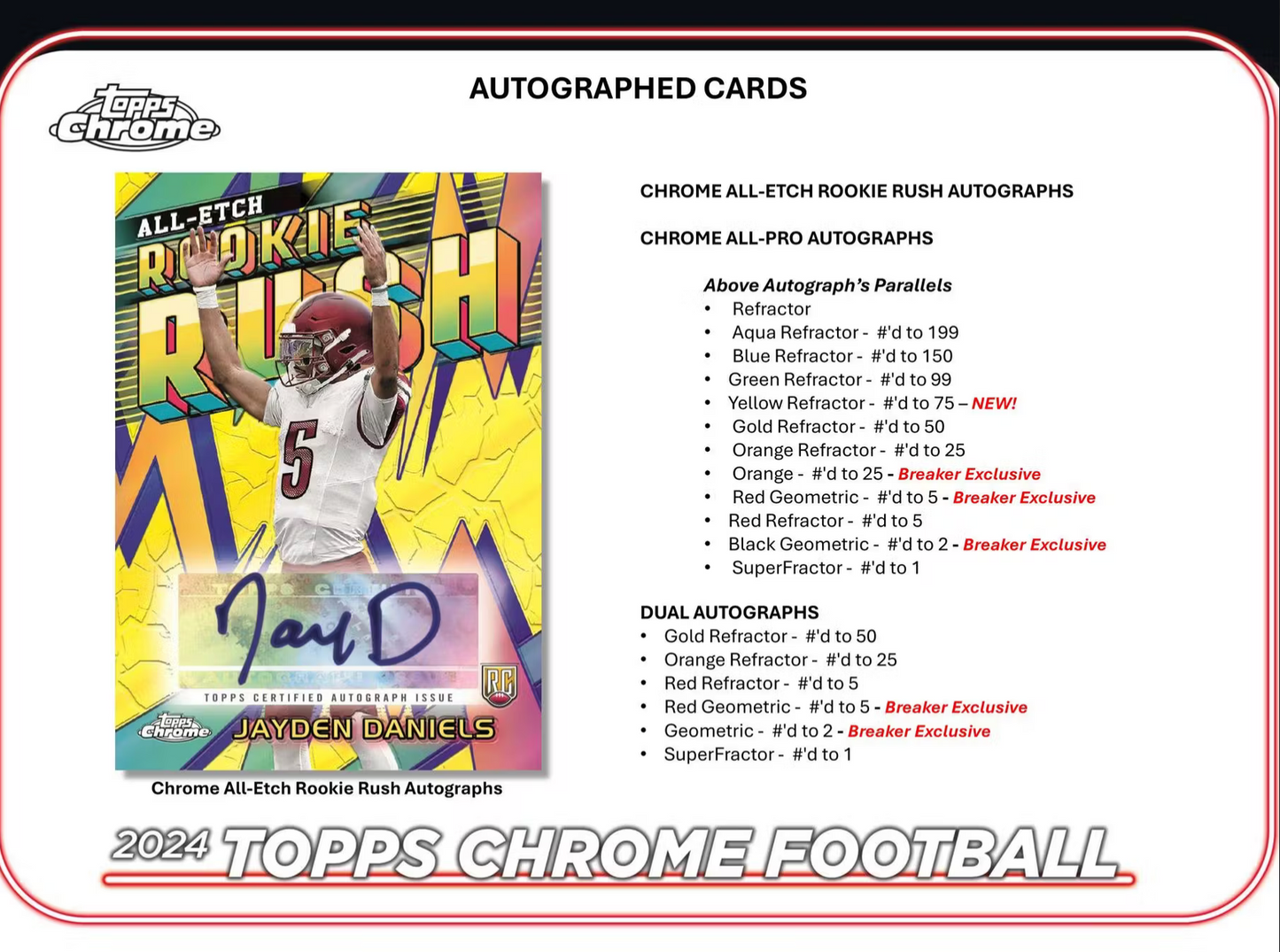 2024 Topps Chrome Football Hobby Box