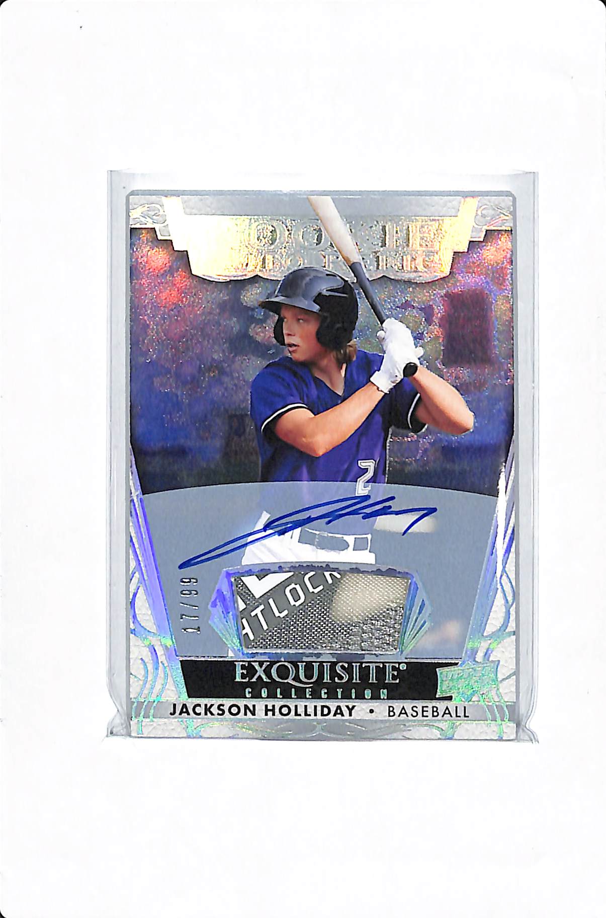 2023 GOODWIN CHAMPIONS EXQUISITE COLLECTION JACKSON HOLLIDAY ROOKIE AUTO RELIC /99