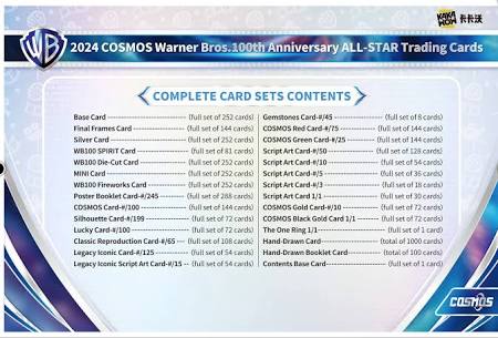 Cosmos Warner Brothers 100th Anniversary Trading Cards Hobby Box (Kakawow 2024)